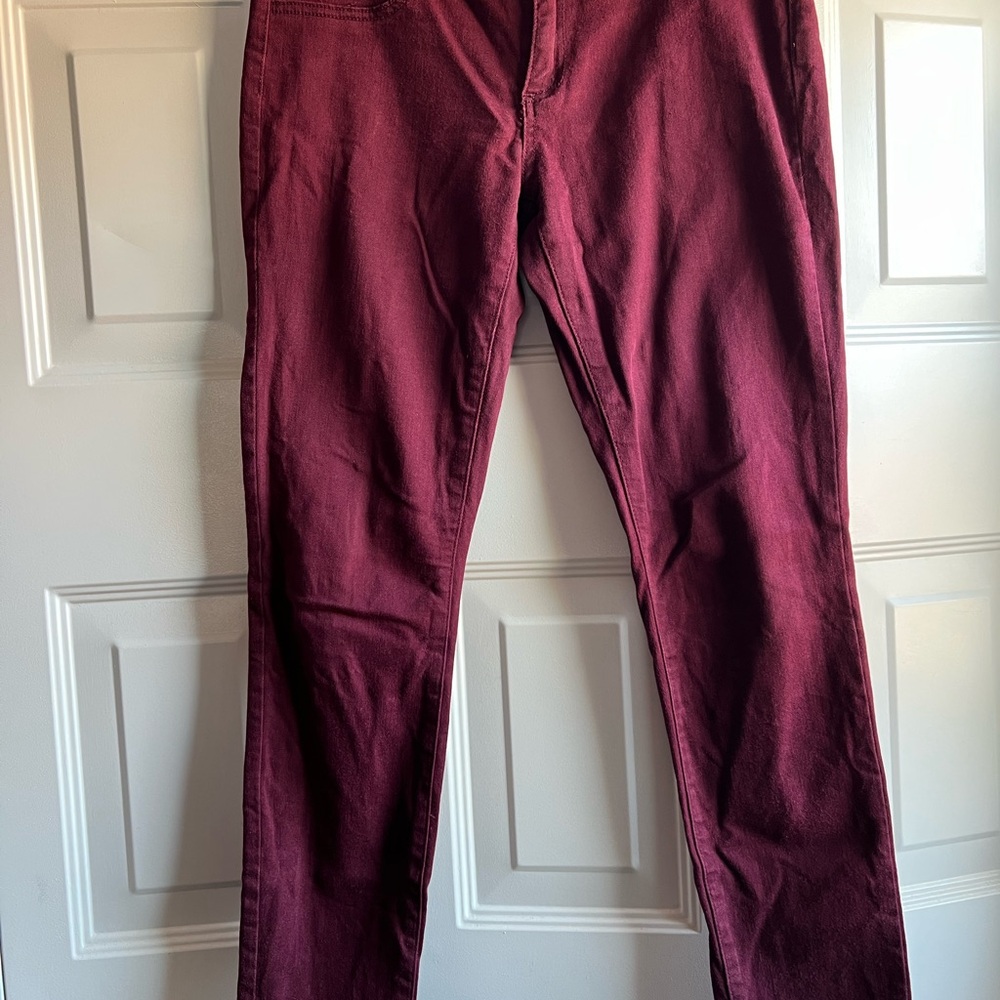 Women's Burgundy Skinny Jeans